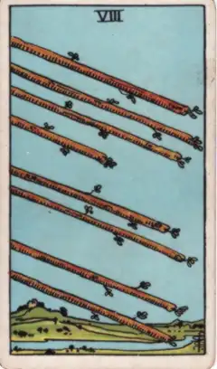 Tarotkarte Acht der Stäbe