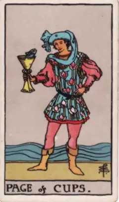 Tarotkarte Bube der Kelche