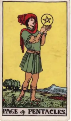Tarotkarte Bube der Münzen