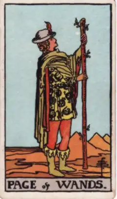 Tarotkarte Bube der Stäbe