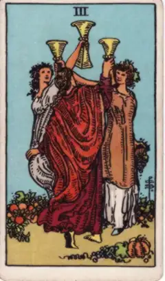 Tarotkarte Drei der Kelche