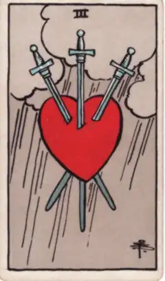 Tarotkarte Drei der Schwerter