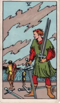 Tarotkarte Fünf der Schwerter