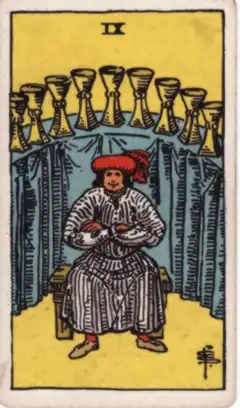 Tarotkarte Neun der Kelche
