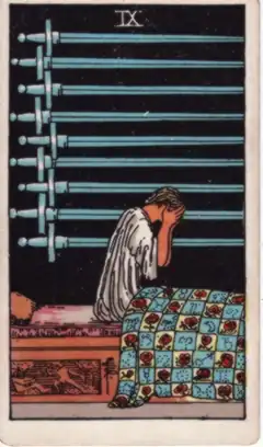 Tarotkarte Neun der Schwerter