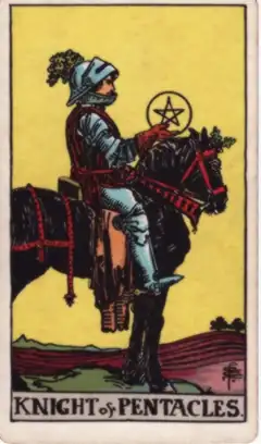 Tarotkarte Ritter der Münzen