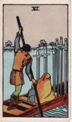 Tarotkarte Sechs der Schwerter