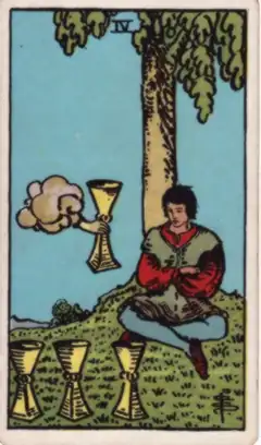 Tarotkarte Vier der Kelche