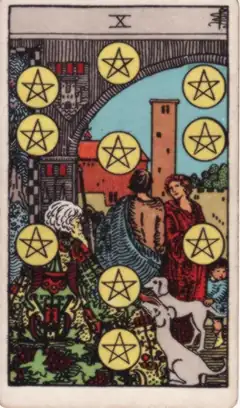 Tarotkarte Zehn der Münzen