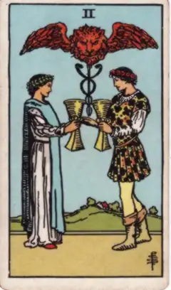 Tarotkarte Zwei der Kelche