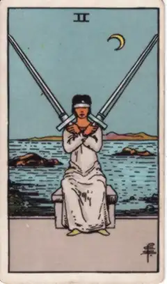 Tarotkarte Zwei der Schwerter