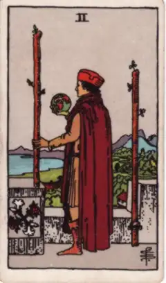 Tarotkarte Zwei der Stäbe